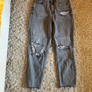 American Eagle Outfitters Gray Distressed Boyfriend Jeans
